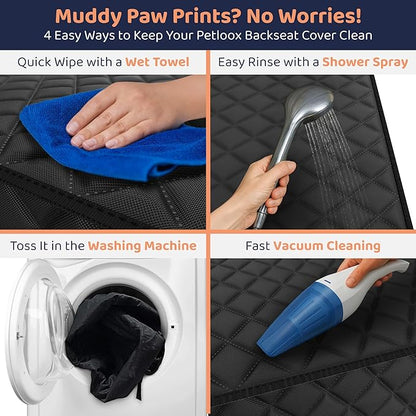 Dog Car Seat Cover for Back Seat, Waterproof Hammock for Car, SUV &amp; Truck, Non-Slip Backseat Cover for Dogs, Heavy-Duty Dog Hammock Style Seat Protector Pets, Easy to Install &amp; Clean