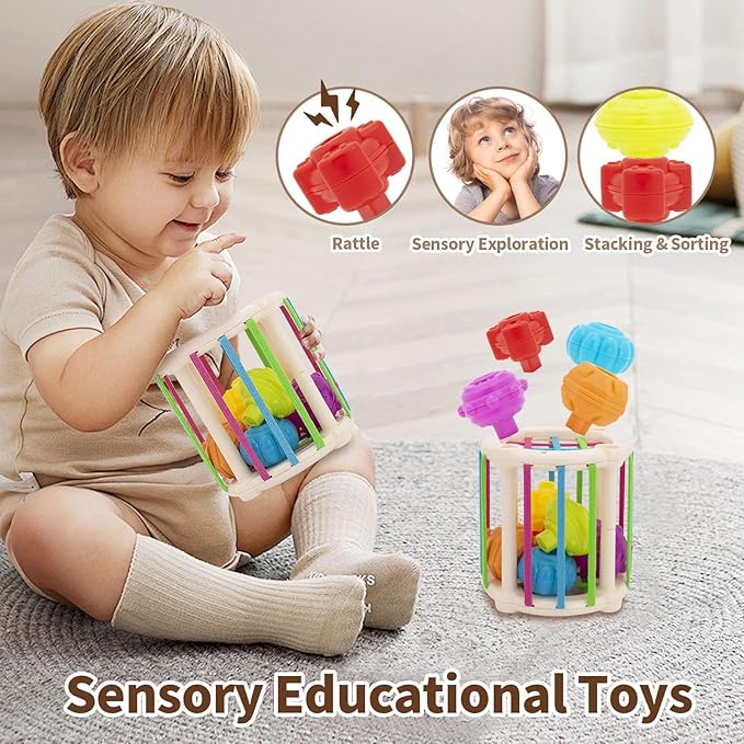 Baby Toys 6 to 18 Months, 8 in 1 Montessori Toy Set, Educational Learning Toy for Toddlers Babies Sensory Toys Newborn Infant Gifts for Boys &amp; Girls