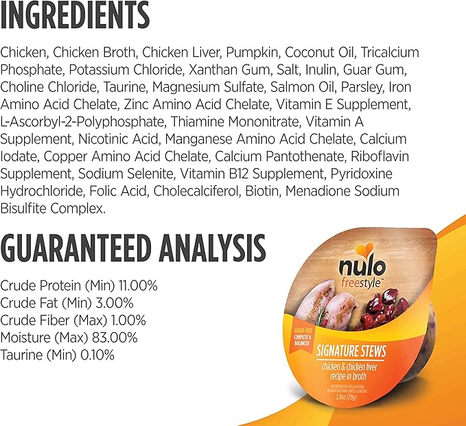 Nulo Freestyle Cat &amp; Kitten Wet Cat Food Signature Stew, Premium All Natural Grain-Free Cat Food Topper with No Added Minerals or Preservatives and High Animal-Based Protein 12 Count (Pack of 1)