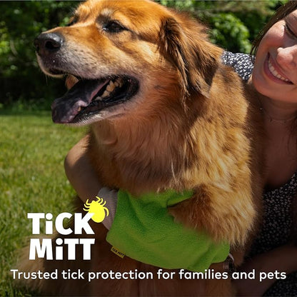 Green Tick Removal Glove: Gently Remove Ticks from Humans &amp; Pets - Chemical-Free, Durable, Portable, Easy to Use Tick Management Tool for Outdoor Adventures &amp; Everyday Use