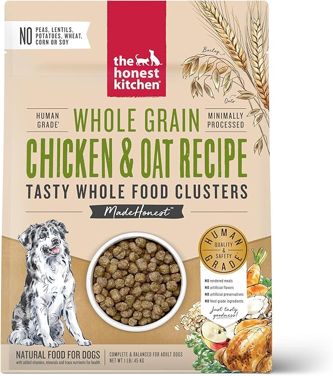 The Honest Kitchen Whole Food Clusters Whole Grain Chicken &amp; Oat Dry Dog Food, 1 lb Bag