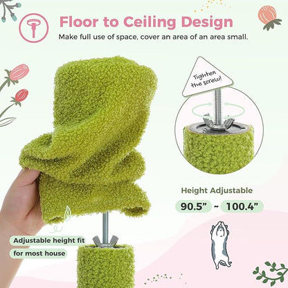 PEQULTI Tall Cat Tree Floor to Ceiling Cat Tower Adjustable Height (90.5&