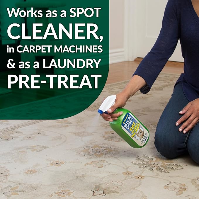 Simple Green Cat Stain &amp; Odor Remover - Enzyme Cleaner for Cat Urine, Feces, Blood, Vomit (32 oz Sprayer &amp; 1 gallon Refill)