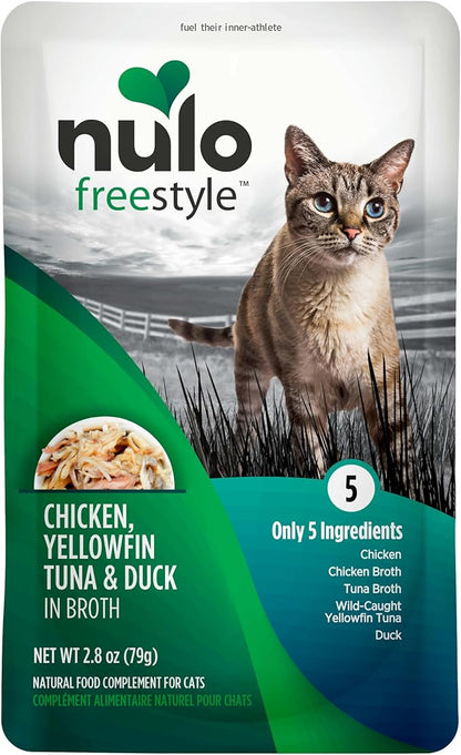 Nulo Freestyle Cat &amp; Kitten Wet Cat Food Pouch, Premium All Natural Grain-Free Soft Cat Food Topper with Amino Acids for Heart Health and High Animal-Based Protein