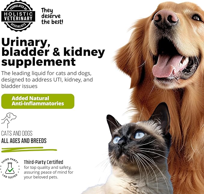 Cat &amp; Dog Urinary Tract Treatment, Bladder &amp; Kidney Support for Dogs and Cats, Powerful Yet Gentle Pet Care, with Liquid Cranberry &amp; Glucosamine, Chicken Flavor, 6 oz Bottle, 2 Pack