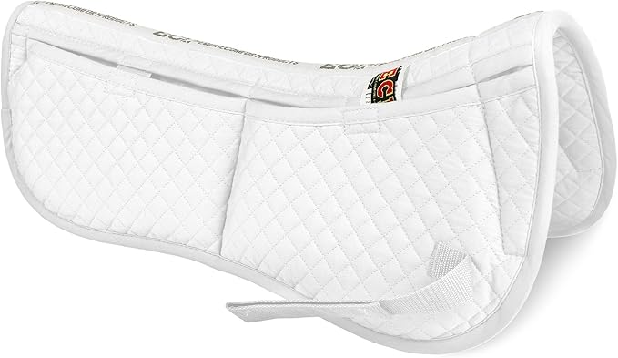 ECP Equine Comfort Products Adjustable Shock Absorbing Memory Foam Half Saddle Pad, Injury Prevention &amp; Pressure Relief, Customizable Fit, Breathable for All Riding Styles