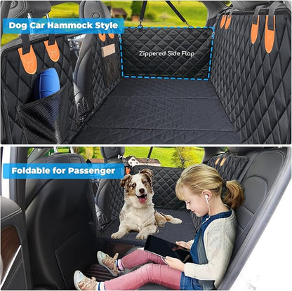 URPOWER Back Seat Extender for Dogs - Hard Bottom Dog Car Seat Cover Holds 400 lbs, Waterproof Dog Hammock Dogs Bed for Cars, SUVs &amp; Small Trucks, Pet Backseat Protector with Mesh Window &amp; Large Space