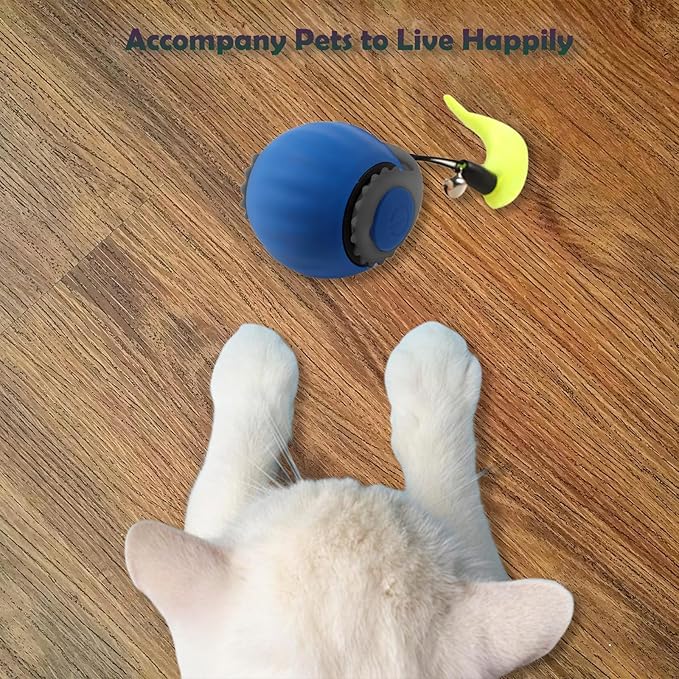 Smart Speedy 3.0 Interactive Cat Ball with Auto Obstacle Avoidance - Indoor Kitten Toy for Mental Stimulation &amp; Playtime Fun ，2025 Edition (Blue)