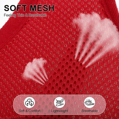 BINGPET No Pull Dog Harness - All Weather Mesh Step-in Vest for Small Dogs, Breathable Mesh Puppy &amp; Cat Harness, Red, X-Small