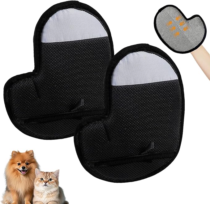 Pet Hair Removal Gloves, Electrostatic Pet Hair Remover Glove for Cats &amp; Dogs