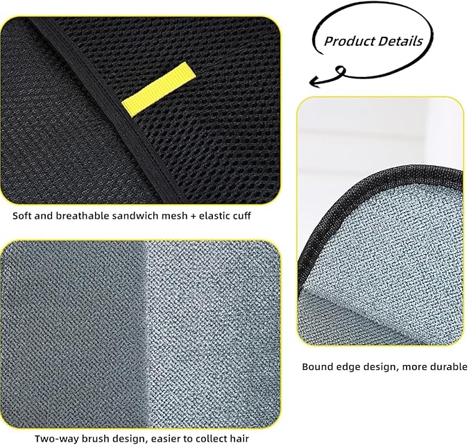 3pcs Pet Hair Removal Glove for Cats &amp; Dogs, 2025 New Upgrade Efficient Grooming Gloves for Pet Hair, Reusable Cat Dog Electrostatic Hair Remover Grooming Glove Tool