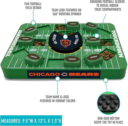 Pets First NFL Chicago Bears Large Puzzle Toy, New Size, Interactive Dog Treat &amp; Slow Feeding Toy