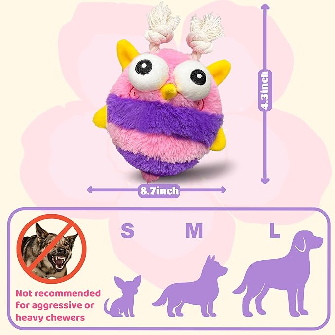 Moving Dog Toys – Rechargeable Interactive Dog Squeaky Toy with Motion-Activated Ball, Music, Recording &amp; Silent Modes – Self-Play Toy for Small, Medium &amp; Large Breeds (Bee)