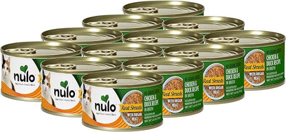 Nulo Real Shreds with Organ Meat Wet Canned Cat Food, Chicken &amp; Duck, 2.8 Ounce, 12 Cans