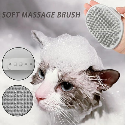 Cat Grooming Brush Kit 6 Tools - Deshedding &amp; Dematting for Long/Short Hair, Self-Cleaning Slicker Brush with 6-in-1 Flea Comb for Cats &amp; Kittens (White)