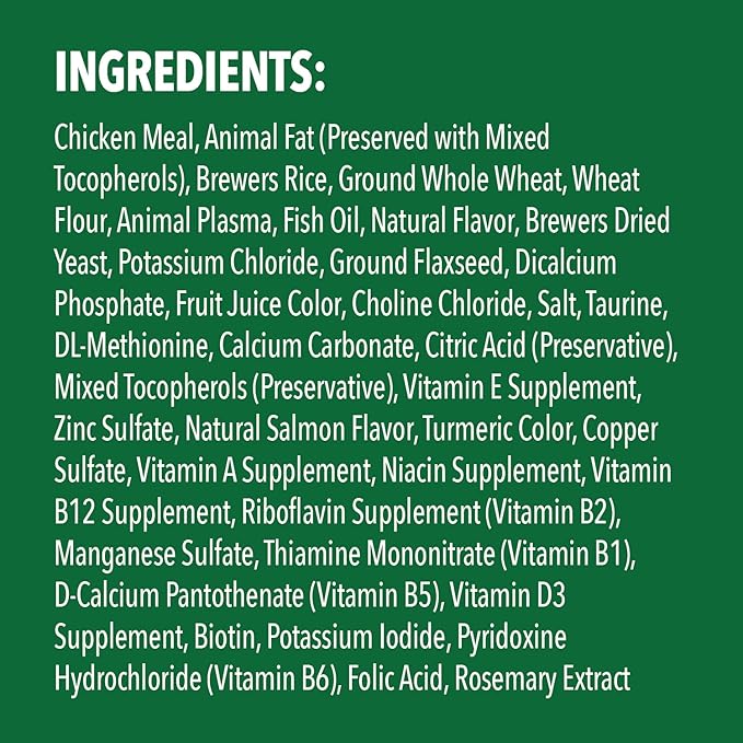 Greenies Feline Smartbites Skin &amp; Fur Crunchy and Soft Natural Cat Treats, Salmon Flavor, 4.6 oz. Pack (Pack of 2)