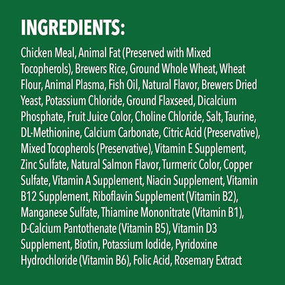 Greenies Feline Smartbites Skin &amp; Fur Crunchy and Soft Natural Cat Treats, Salmon Flavor, 4.6 oz. Pack (Pack of 2)