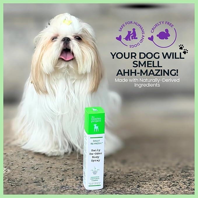 Luxury Daily Dog Deodorant &amp; Grooming Spray – Long-Lasting, Odor Eliminating Pet Deodorizer Spray for Dogs’ Coat &amp; Skin – Gentle &amp; Clean, Irresistible Fresh Spa Scent 5.07 Fl oz.