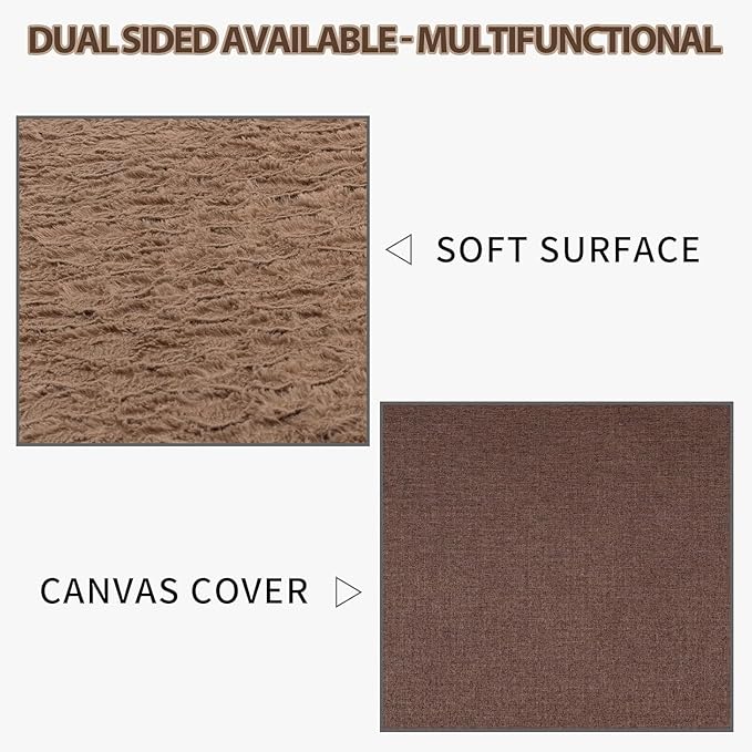 EMPSIGN Dog Bed Mat 35 Inch Reversible Warm &amp; Cool,Washable Dog Crate Bed with Egg Crate Foam Support, Pet Sleeping Mat for Large Medium Small Dogs, Fluffy Kennel Pad(Brown)