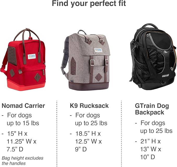 Kurgo Dog Carrier Backpack for Small Pets - Dogs &amp; Cats | Cat | Hiking or Travel | Waterproof Bottom | K9 Ruck Sack (Heather Black)