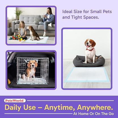 PETSWORLD Puppy Pads, 23x36 Inch, 100 Count - Puppy Pee Pads for Dogs, Tear Resistant, Economy Value, Super-Absorbent Polymer Gel Core, Perfect for Puppies, Smaller Dogs