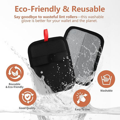 Pet Hair Removal Glove – Upgraded Electrostatic Pet Hair Remover Gloves for Cats &amp; Dogs (Black, L)