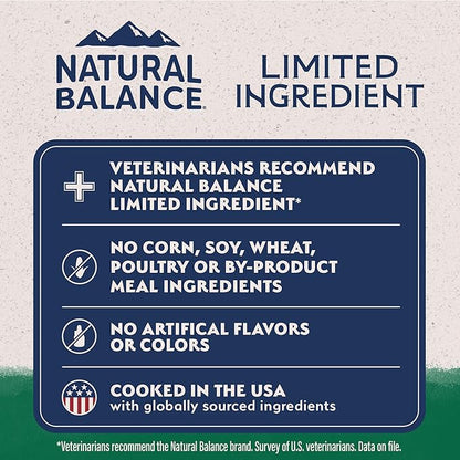 Natural Balance Limited Ingredient Adult Dry Dog Food with Healthy Grains, Lamb &amp; Brown Rice Recipe, 12 Pound (Pack of 1)