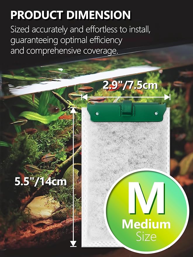 Medium Aquarium Filter Cartridges Compatible with Tetra Whisper Bio-Bag Filters, Fish Turtle Tank Assembled Filters for Tetra Whisper Power Filter 10i IQ10 PF10 &amp; ReptoFilter (MEDIUM-12 Pack)