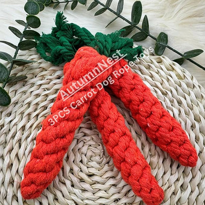 3PCS Orange Woven Pet Chew Set, Puppy Teething Chews, Dog Chew Treats, Cat Teething Playset, Safe Braided Chews for Pets, Durable &amp; Interactive