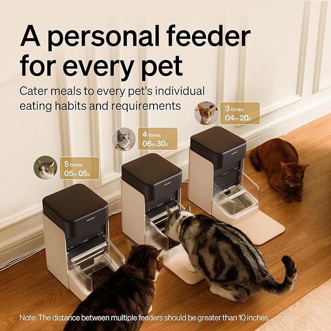 PETLIBRO RFID Automatic Cat Feeder, Collar Tag-Activated Personalized Meals, 5G&amp;2.4G Wi-Fi Programmable Cat Food Dispenser with Cats Recognition &amp; Diet Tracking for Multi-Pet Homes and Different Diets