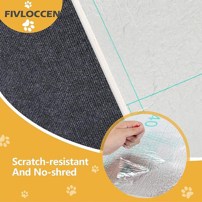 78.7"x15.8"Self-Adhesive Climbing Cat Scratch Protector Pads - Trimmable Furniture Guard for Sofa, Walls &amp; Floors, DIY Cat Tree/Tower/Bed, Replaceable Scratch-Resistant Mats (Dark Gray)