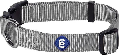 Blueberry Pet Essentials Small Dog Collar in Flint Gray | Adjustable &amp; Eco-Friendly Durable Nylon Strap | Classic Collar for Small Dogs, Boy &amp; Girl Pets