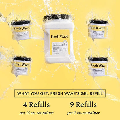 Fresh Wave Lemon Odor Removing Gel Refill, 63 oz. - Safer Odor Absorbers for Home, Natural Plant-Based Odor Eliminator, Every 15 oz. lasts 30-60 Days, For Cooking, Trash &amp; Pets