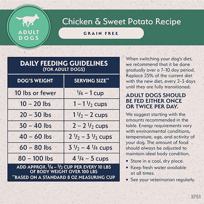 Natural Balance Limited Ingredient Adult Grain-Free Dry Dog Food, Chicken &amp; Sweet Potato Recipe, 4 Pound (Pack of 1)