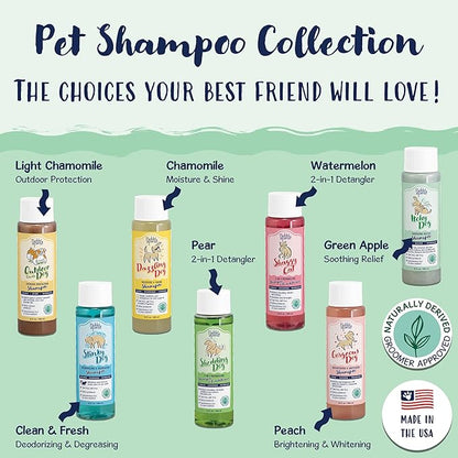 Bobbi Panter Dog Shampoo - Made in USA - All Natural Formula for Itch Relief &amp; Soothing Skins, Concentrated 16:1 for Professional Groomers - Green Apple Scent, 13 Oz (Case of 12)