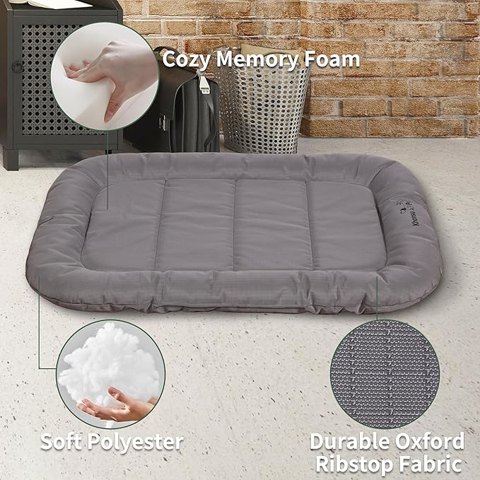 KHONSU PET Durable Dog Bed Tough and Tear Proof Dog Crate Bed, 800lbs Tear Strength PVC-Backed Waterproof Ped Bed Mat Indoor &amp; Outdoor Use for Dogs up to 60 lbs