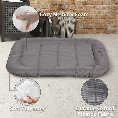 KHONSU PET Durable Dog Bed Tough and Tear Proof Dog Crate Bed, 800lbs Tear Strength PVC-Backed Waterproof Ped Bed Mat Indoor &amp; Outdoor Use for Dogs up to 35 lbs