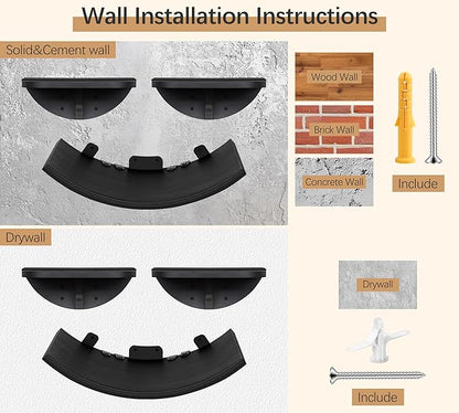 Grey Sisal-Padded Cat Wall Steps (2-Pack), Floating Wooden Cat Perch and Climbing Step Set, Wall Mounted Furniture for Jumping &amp; Play