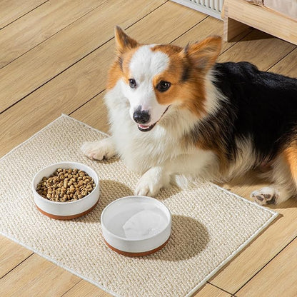 MALACASA Dog Bowls, Ceramic Dog Food and Water Bowls for Small Size Dogs, 1.5 Cups Capacity Pet Bowl for Puppy &amp; Cats (S-1.5 Cups)