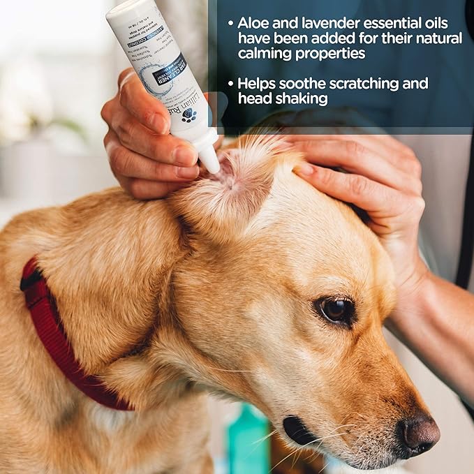 Lillian Ruff Ear Cleaner &amp; Otic Wax Solvent for Dogs with Tea Tree Oil, Bee Propolis &amp; Aloe - Coconut and Lavender Scent - Dissolve Wax and Combat Ear Odors - Safe for Sensitive Ears (4oz)