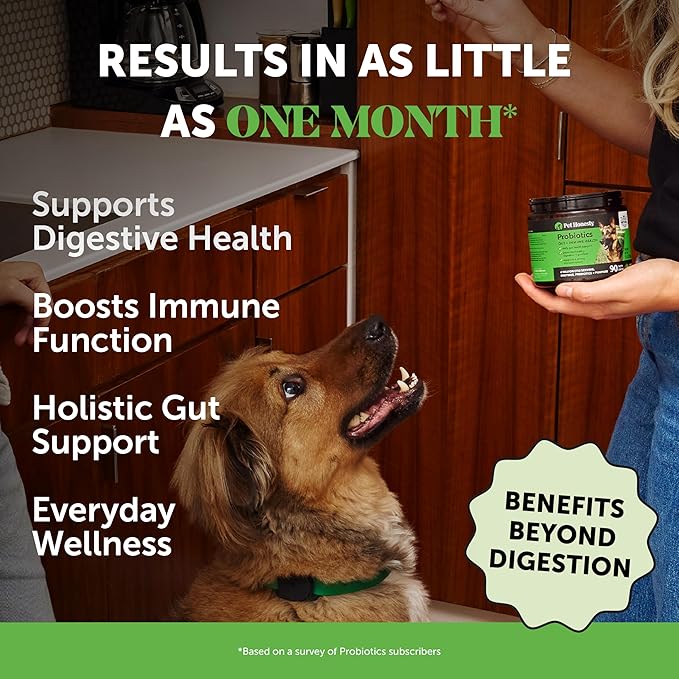 Probiotics for Dogs for Occasional Diarrhea &amp; Bowel Support, Digestive Enzymes with Prebiotics for Gut Health for Dogs, Immunity Health &amp; Itch Relief (Duck 90 ct)