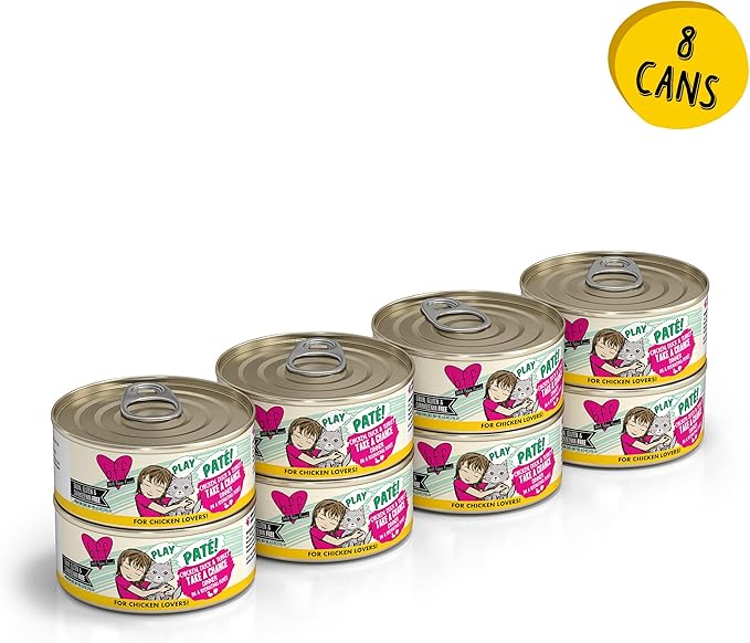 Weruva B.F.F. Play - Best Feline Friend Paté Lovers, Aw Yeah!, Chicken, Duck &amp; Turkey Take a Chance with Chicken, Duck &amp; Turkey, 5.5oz Can (Pack of 8)