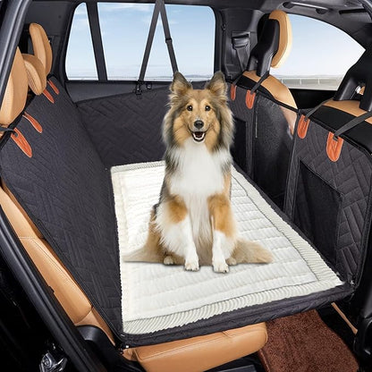 VClife Dog Bed Mat for Car, Anti Slip Pet Bed Travel Pad Comfortable Furry Dog Car Seat Cover for Backseat Extender, Washable Pet Cushion Bed Mat for Indoors &amp; Outdoors (Beige, 51"×23.6")