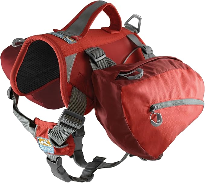 Kurgo Dog Saddlebag Backpack, Back Pack Dog Harness, Hiking Pack for Dogs, Packs for Pets to Wear, Camping &amp; Travel Vest Harness, Reflective, Lightweight, Baxter Pack for Medium &amp; Large Pets