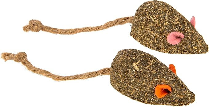 SmartyKat Instincts Mouser Mayhem HappyNip Cat Toy, Compressed Catnip &amp; Silverine-Shaped Mice, Mentally Stimulating, Durable &amp; Less Mess, 2-Pack