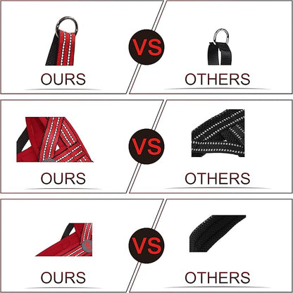 DOCO No-Pull Dog Harness Halter Reflective Easy-Control Harness for Training, Walking, and Preventing Pulling, Ideal for Large Dogs(Red)