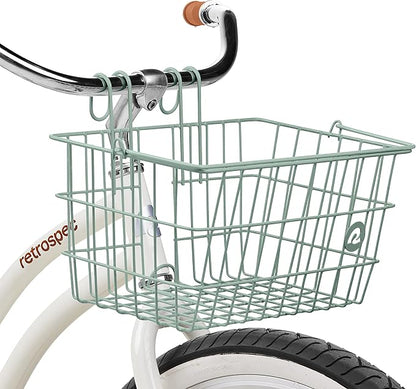 Retrospec Apollo-Lite Lift-Off Bike Basket - Detachable Steel Handlebar Basket with Carrying Handle for Commuting, Shopping &amp; Beach Trips - 14.5in x 9.5in Weather-Resistant Biking Gear