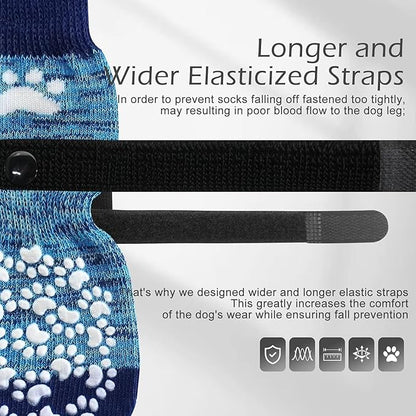 EXPAWLORER Anti Slip Dog Socks to Prevent Licking Paws, Dog Shoes for Hot Pavement, Dog Booties for Small Medium Large Senior Dogs, Traction Control Boots &amp; Paw Protectors for Hardwood Floors