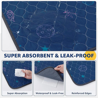 LOOBANI Washable Pee Pads for Dogs: Extra Large Dog Pee Mat Waterproof 65" x 48", Reusable Pet Whelping Pads, Absorbent and Non-Slip Dog Training Mats for Playpen, Floor, Sofa Protection, Cage, Blue