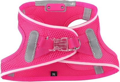 Light Up Dog Harness,Rechargeable LED Dog Harness for Small Medium Large Dogs,Reflective Lighted Safety Vest for Night Walking &amp; Camping,Lightweight &amp; Adjustable,Pink,M